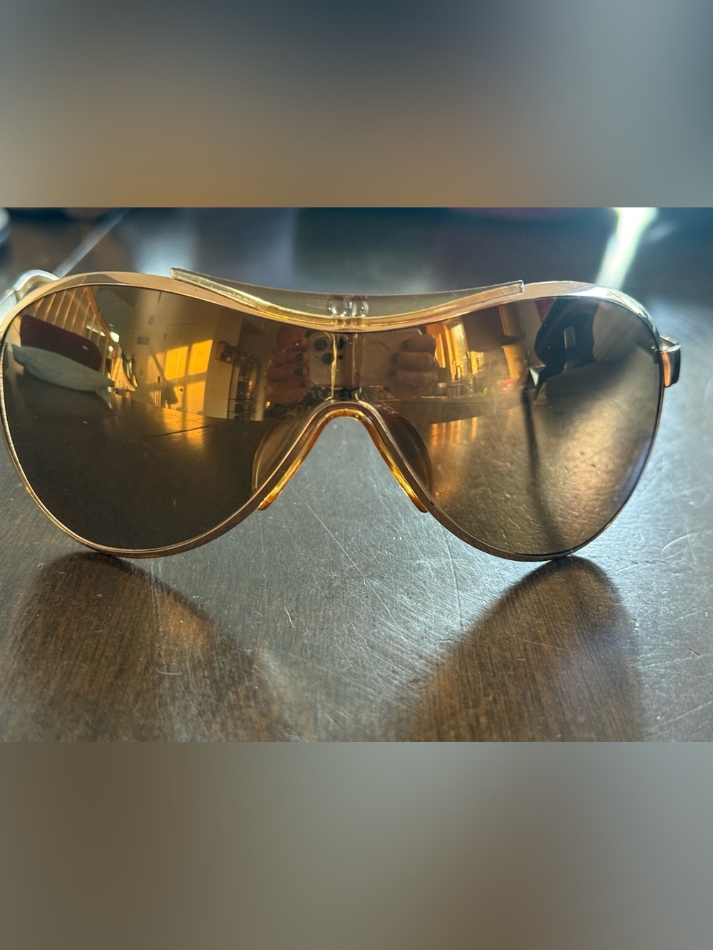 Dior Gold Brown Aviator Sunglasses